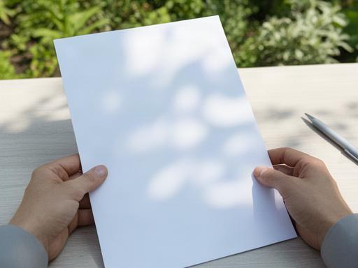 Mani che verificano una scheda informativa alla luce naturale