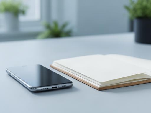 Telefono e taccuino con recapiti aziendali su una scrivania ordinata